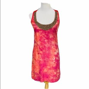 GRAHAM & SPENCER Pink Silk Necklace Dress